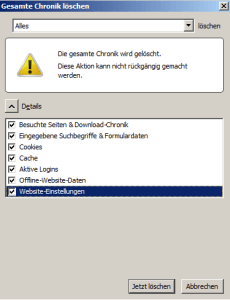 Verlauf im Browser löschen